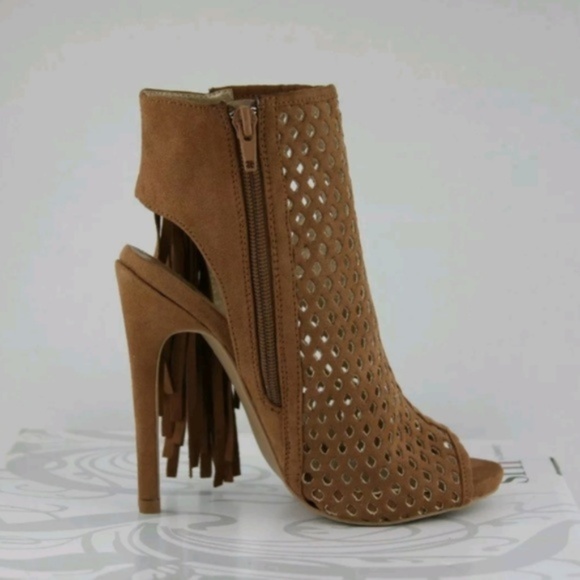 Shoes - Apache Style perforation fringeTassel Heels bootie
